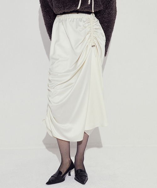 SORIN（ソリン） スカート Leather Like Satin Random Drape Skirt
