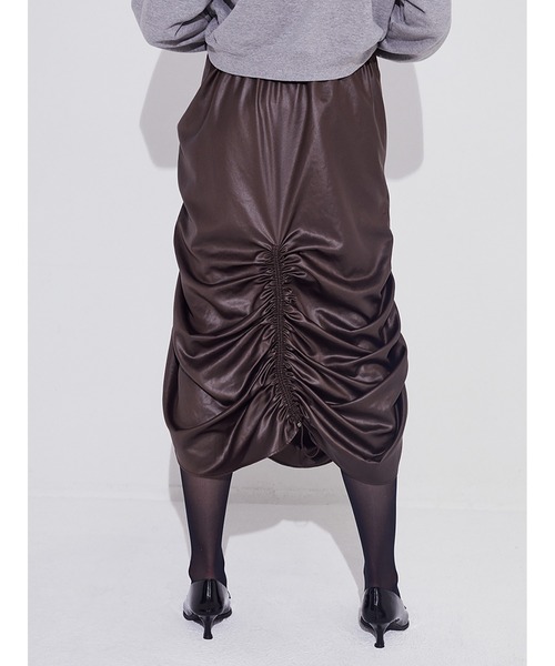 SORIN（ソリン） スカート Leather Like Satin Random Drape Skirt