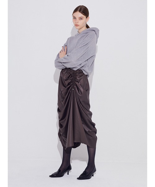 SORIN（ソリン） スカート Leather Like Satin Random Drape Skirt