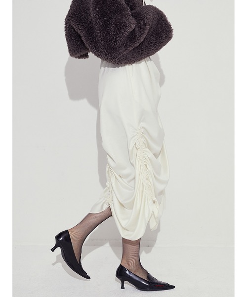 SORIN（ソリン） スカート Leather Like Satin Random Drape Skirt