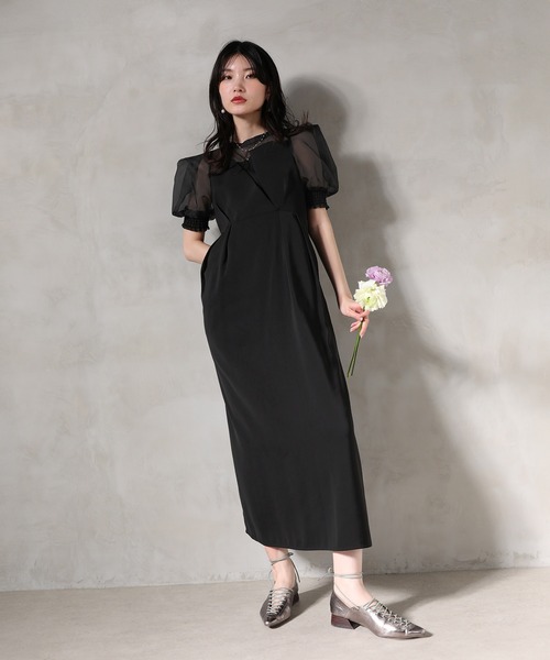 Kana ドレス シアーボックススリーブ ビスチェ ワンピース ドレス