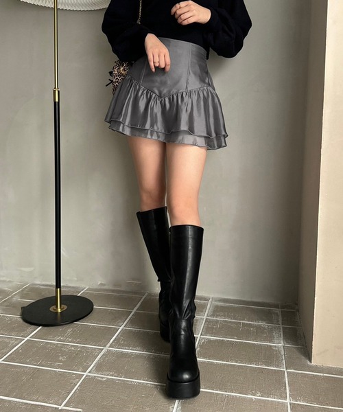 新品プルオンバレエスカート 濃いグレー色ラスト ◇Minimalist Ballet Skirt: SILVER GRAY (ミニマリスト・プルオン