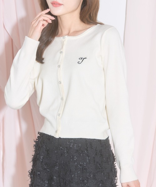 tocco closet♡刺繍ビジューシャリ感カーディガン 2枚セット 多種ビジュー釦シャギーニットカーディガン≪Shaggy and Fur Collection≫