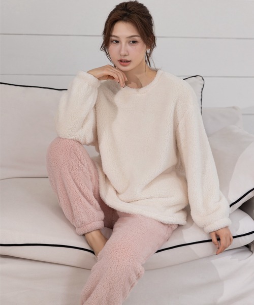 DAY CLOSET パジャマ ルームウェア レディース 長袖淡色バイカラー