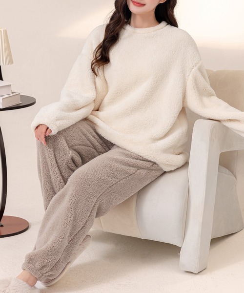 DAY CLOSET パジャマ ルームウェア レディース 長袖淡色バイカラー