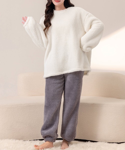 DAY CLOSET パジャマ ルームウェア レディース 長袖淡色バイカラー