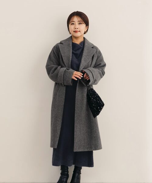 ワンピース フェザードレープニットセットアップ 「低身長・小柄女性