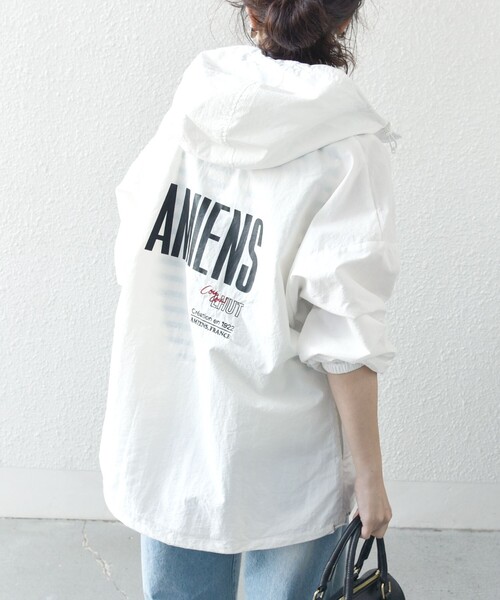 パーカー 「SHIPS any別注」La Hutte:「洗濯機可能」ロゴ アノラック パーカー レディース SHIPS any パーカー 「SHIPS any別注」La Hutte:「洗濯機可能