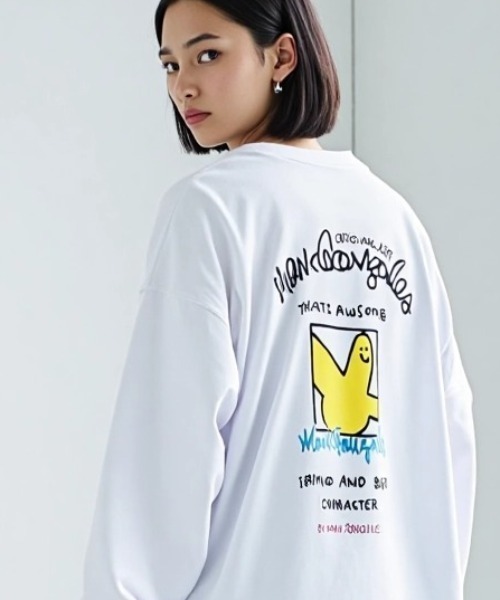 tシャツ 2025AW MARK GONZALES/マークゴンザレス オーバーサイズ ワンポイント刺繍 袖プリント バックプリント ロングスリーブTシ | Mark Gonzales | 05
