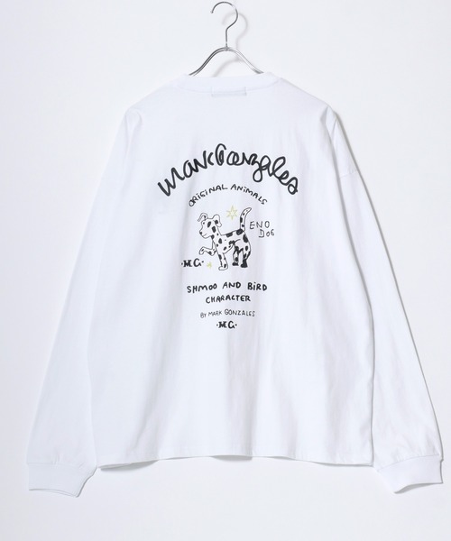tシャツ 2025AW MARK GONZALES/マークゴンザレス オーバーサイズ ワンポイント刺繍 袖プリント バックプリント ロングスリーブTシ | Mark Gonzales | 13