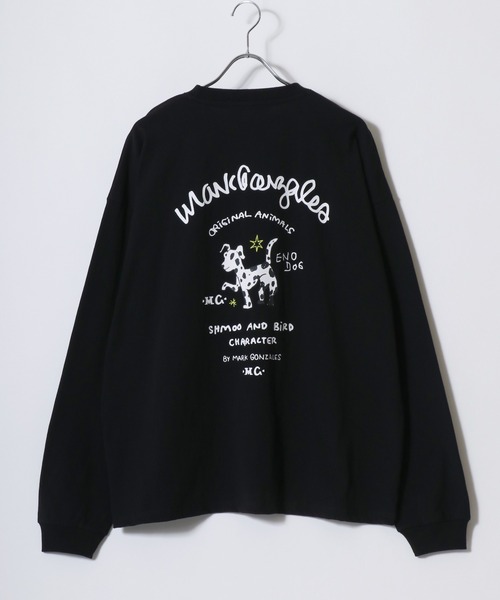 tシャツ 2025AW MARK GONZALES/マークゴンザレス オーバーサイズ ワンポイント刺繍 袖プリント バックプリント ロングスリーブTシ | Mark Gonzales | 15