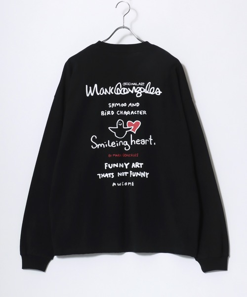 tシャツ 2025AW MARK GONZALES/マークゴンザレス オーバーサイズ ワンポイント刺繍 袖プリント バックプリント ロングスリーブTシ | Mark Gonzales | 19