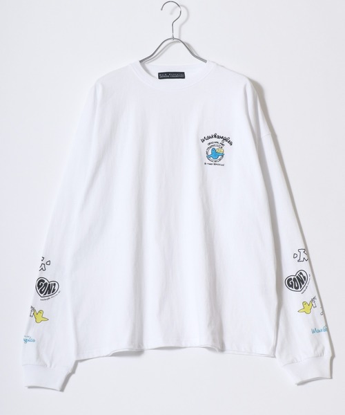★美品★ カタリスト　刺繍ロゴ　バックプリント　オーバーサイズ オーバーサイズインク風ブランドロゴバックプリントTシャツ
