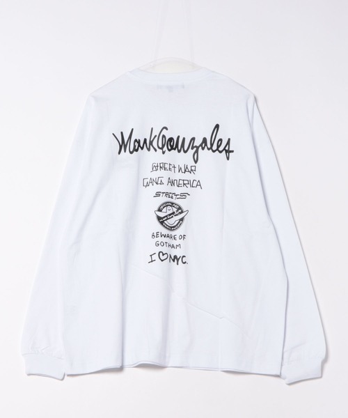 tシャツ 2025AW MARK GONZALES/マークゴンザレス オーバーサイズ ワンポイント刺繍 袖プリント バックプリント ロングスリーブTシ | Mark Gonzales | 29