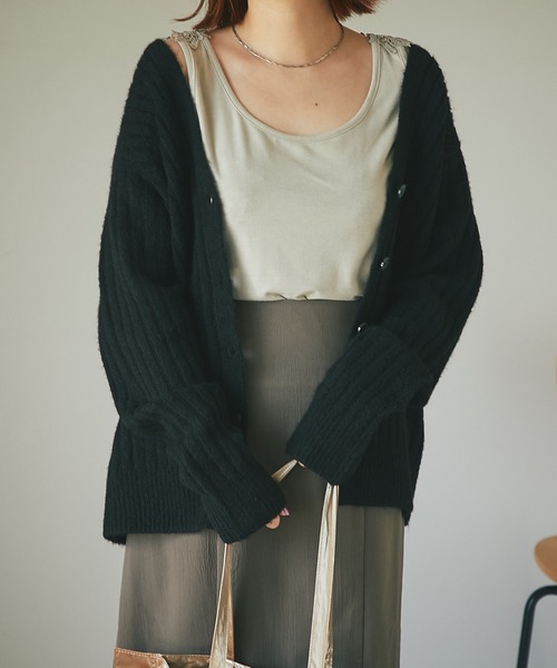 「un dix cors」 ニットカーディガン FREE ブラウン系その他 レディース_画像4