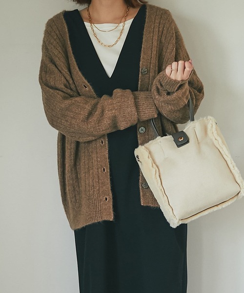 「un dix cors」 ニットカーディガン FREE ブラウン系その他 レディース_画像6