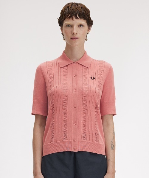 FRED PERRY ポロシャツ ポロ Pointelle Detail Knitted Polo