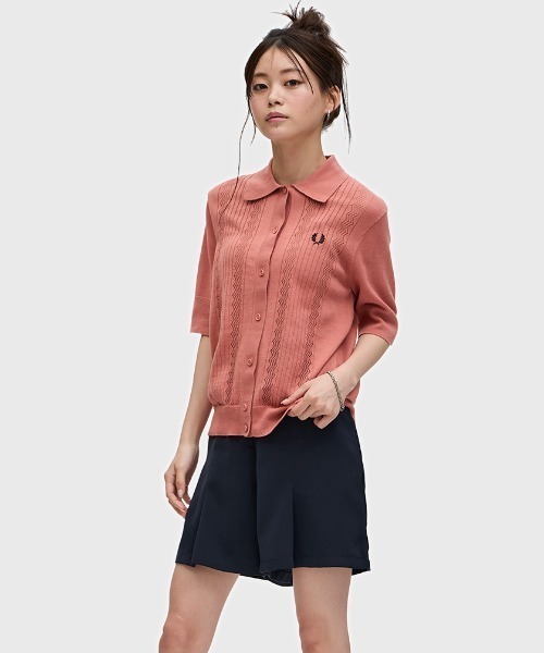 FRED PERRY ニットポロシャツ　レディース FRED PERRY ニット セーター Knitted Shirt レディース
