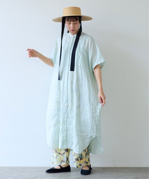 yuni シャツワンピース ウォッシュリネン ワンピース : ZOZOTOWN