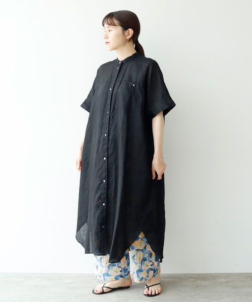 yuni シャツワンピース ウォッシュリネン ワンピース : ZOZOTOWN