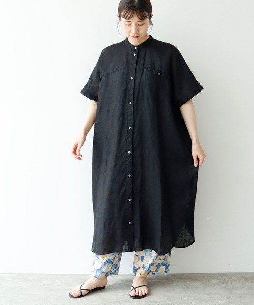 yuni 100％ リネンシャツワンピース yuni シャツワンピース ウォッシュリネン ワンピース : ZOZOTOWN