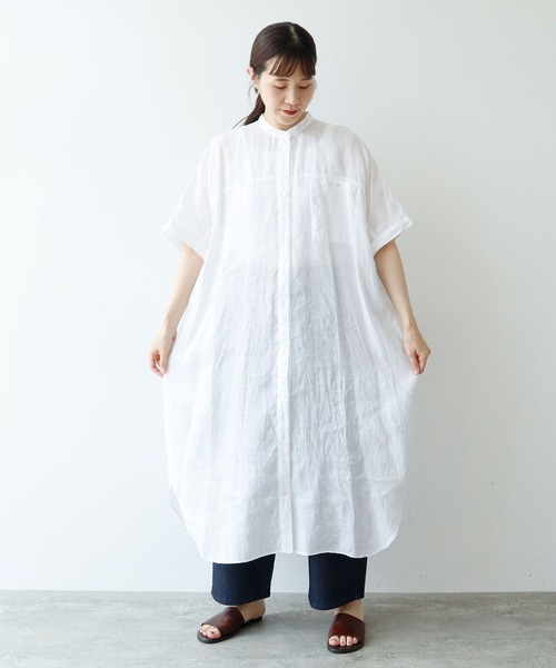 yuni Cupra/Cotton/Linen シャツワンピース yuni シャツワンピース ウォッシュリネン ワンピース : ZOZOTOWN