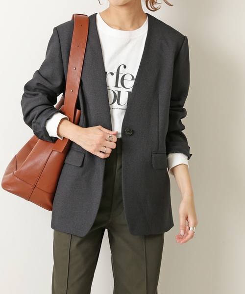 【美品】Spick & span ノーカラージャケット　38 Spick & Span（スピックアンドスパン）の「≪追加≫リネンライク