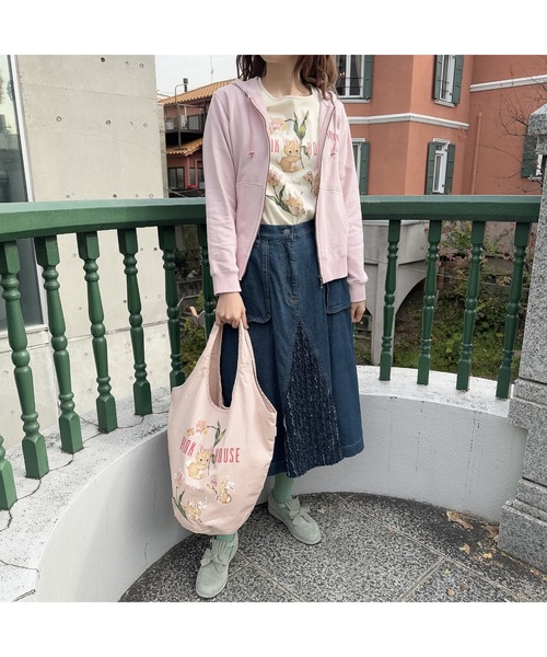 Pink House チューリッププリント Wジップアップパーカー