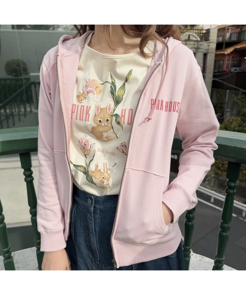 PINK HOUSE フード付きスウェットパーカー PINK HOUSE / ピンクハウス パーカー | ファッション通販