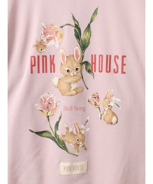 PINK HOUSE パーカー チューリップうさぎプリントパーカー