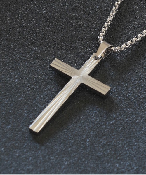 SPINNS ネックレス グランジシルバーチェーンネックレス/クロスライン