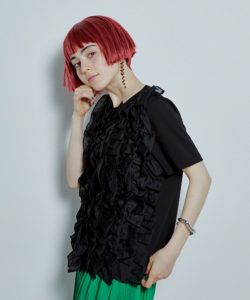 tシャツ リネン100Ｔシャツ「フリル」 レディース manana suerte tシャツ フリルTシャツ レディース : ZOZOTOWN