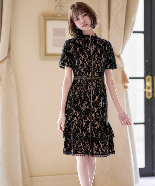 エミリアウィズ 花柄 ロングワンピース S ブルー Chouchou fleur