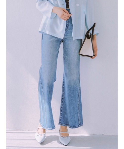 0 NVY ストレッチフレアデニムパンツ LILY BROWN ストレッチフレアデニムパンツ（デニムパンツ）｜LILY BROWN