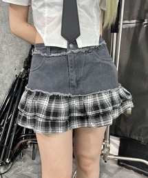 スカート スイッチチェックミニスカパン｜ZOZOTOWN Yahoo!店
