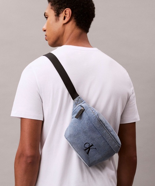 Calvin Klein ショルダーバッグ デニム ウエストバッグ メンズ