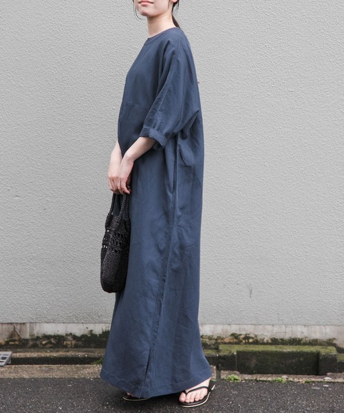 FORK&SPOON（フォークアンドスプーン） ワンピース リネン混プル