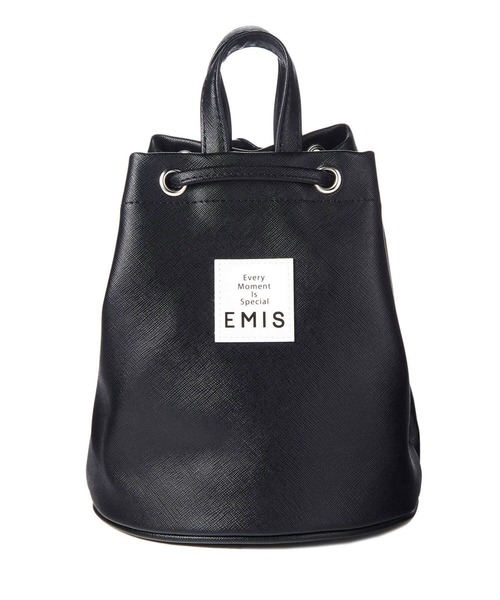 emis ブラック リュック・バックパック emis デイバック リュック LEATHER MINI BACK PACK レディース