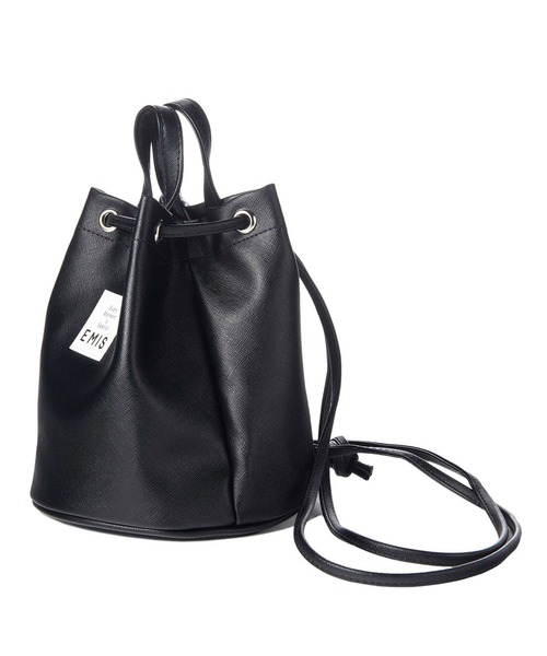 emis ブラック リュック・バックパック emis デイバック リュック LEATHER MINI BACK PACK レディース