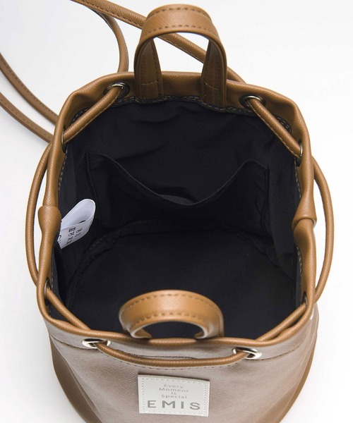 emis バック　ミニリュック　ブラック EMIS☆NEW [正規品] SHIRRING BACKPACK ミニバックパック (EMIS