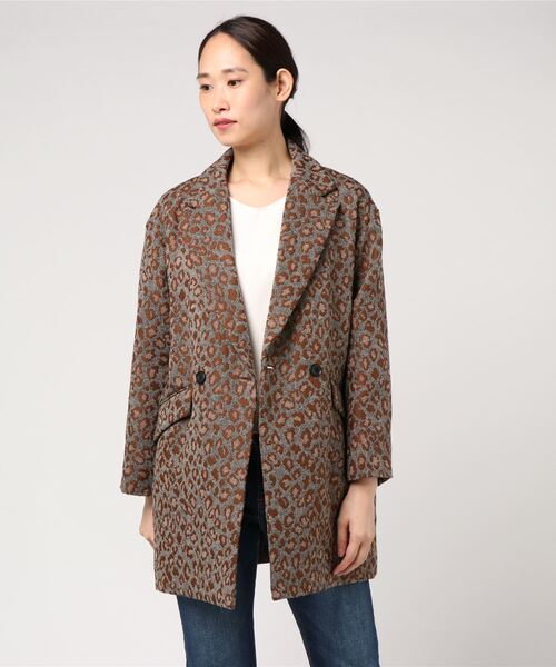 2025今季美品★スローブイエナレオパードコート （ブラウン） スローブ イエナ SLOBE IENA レオパードコート （ブラウン