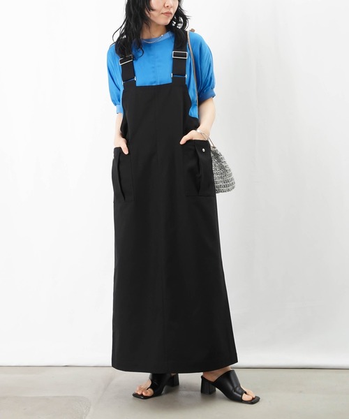 【新品】　LC/LLL デニムオーバーワンピース / デニムサロペットワンピース セール】LC/LLL デニムオーバーワンピース / デニムサロペット
