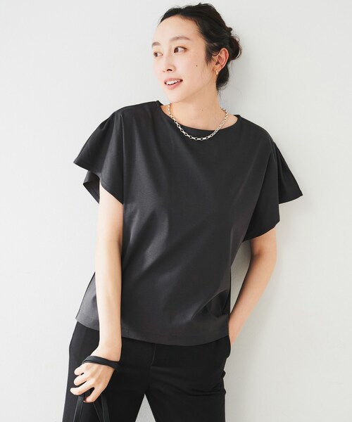 tシャツ ラッフルスリーブプルオーバー レディース