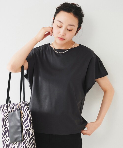 美品★ラッフル Tシャツ カットソー ブラック 36 UNTITLED tシャツ ラッフルスリーブプルオーバー レディース