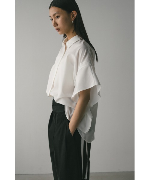 ブラウス シャツ サイドドロストパネルシャツ レディース STYLEMIXER ブラウス シャツ サイドドロストパネルシャツ