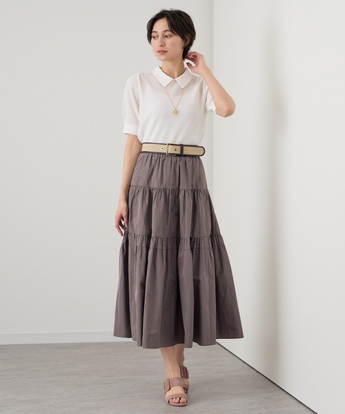 「ANAYI」 ロングスカート 36 オレンジ レディース_画像6