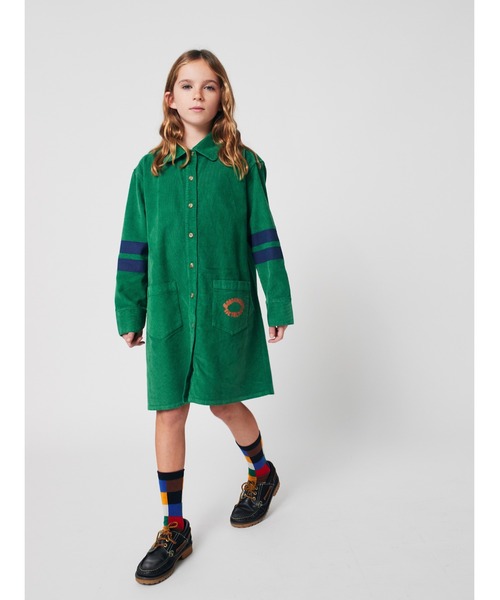 BOBO CHOSES ワンピース Tic Tac Toe corduroy shirt dress