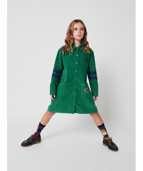 BOBO CHOSES ワンピース Tic Tac Toe corduroy shirt dress