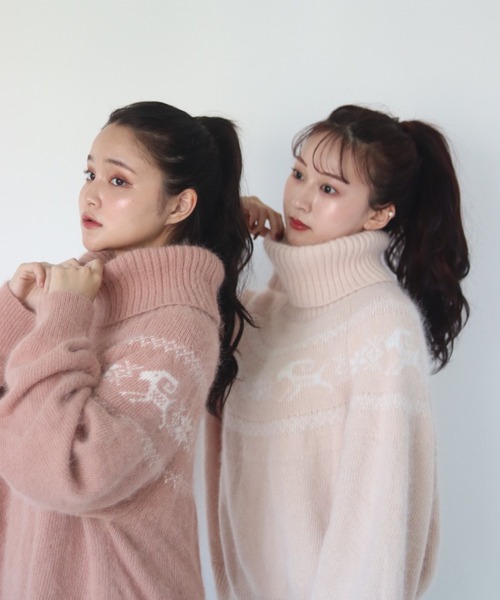 「muguet」 タートルネックニット SMALL ベビーピンク レディース_画像3