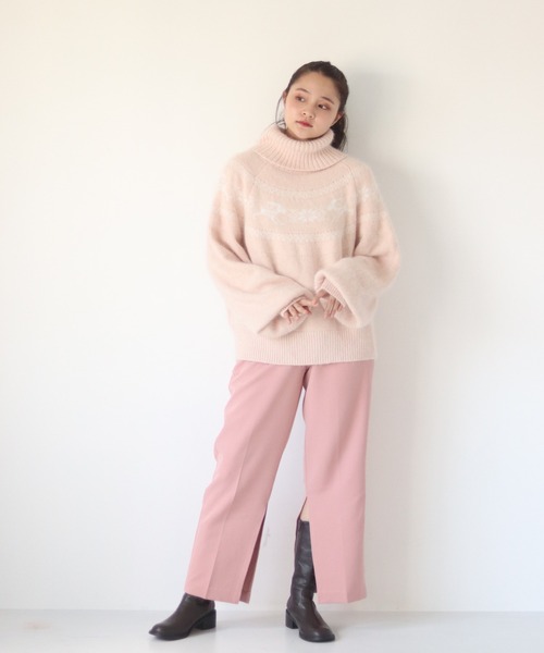 「muguet」 タートルネックニット SMALL ベビーピンク レディース_画像9